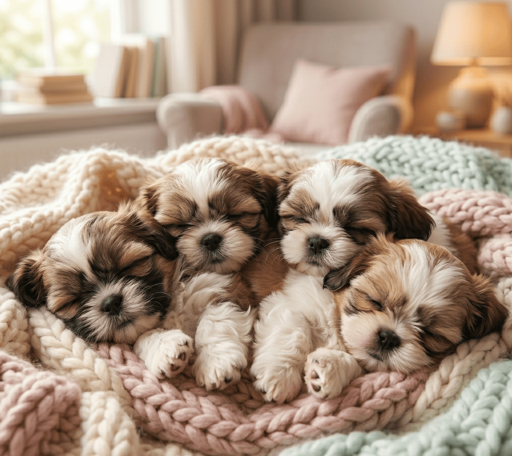 Shih Tzu Puppies Taking a Nap (1)
