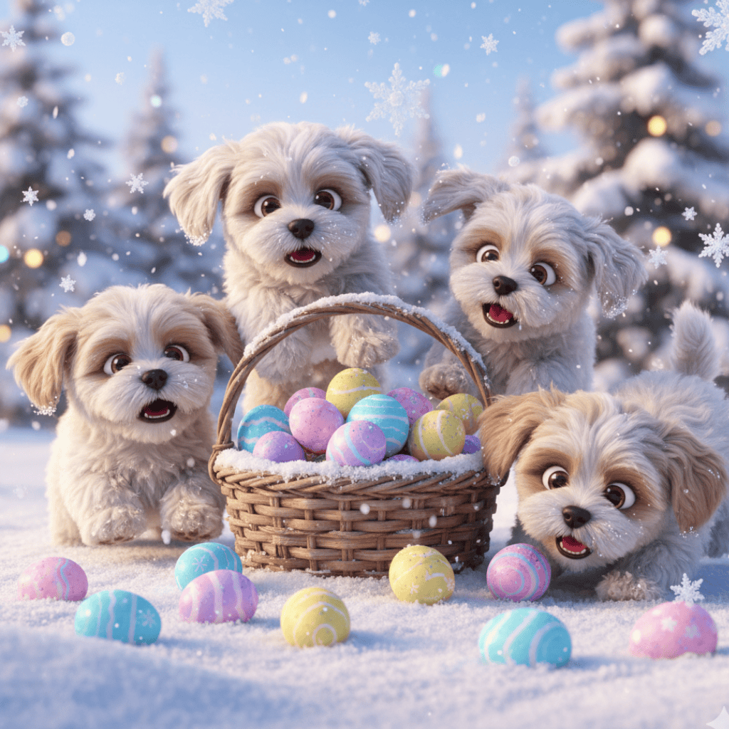 Shih Tzu - Doggies Snow Fun (1)