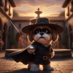 Movie Inspired Shih Tzu costumes -Zorro (1)